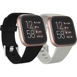 Kompatibel med Fitbit Versa-rem/Fitbit Versa 2-rem, mjukt silikonersättningsband för sport, för Fitbit Versa 2/Fitbit Versa Lite/Versa SE, 2-pack