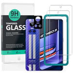 Screen Protector (2 Pack) For Realme GT Neo 3 5G,9H Hardness Tempered Glass,With 1Pc Metal Camera Lens Protector,1Pc Back Protector,Easy to Install