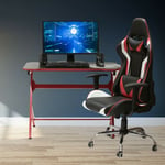 Home Déco Factory - Fauteuil de bureau gamer Racer One noir - Noir - Noir, blanc et rouge