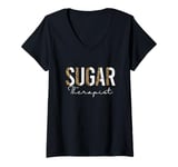 Womens Vintage Sugar Therapist Sugarist Wax Specialist Esthetician V-Neck T-Shirt