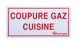 Gurtner - Plaque signalétique Coupure Gaz cuisine - 200x100 mm