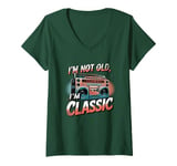 Womens I'm Not Old I'm Classic Boombox Retro Music Lovers V-Neck T-Shirt