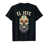 Mens Sugar Skull Shirt Men Dia De Los Muertos El Jefe T-Shirt