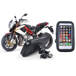 Lxhff WaterProof Motorcycle Mount Stand, 360° Switch Bike Handlebar Mount Case Motorbike Stand Holder Rear Mount for iPhone for Samsung phone S4 S5 S6 S7 iPhone 5 6 6s 6 Plus (Size : L)