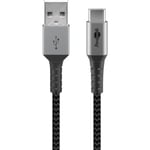 USB-C™ till USB-A textilkabel med metallkontakter 2 m