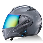 Casque Moto Modulable Double Visière pour Scooter Chopper - Casque de Moto Homme et Femme en - ECE Homologué Casque F,M