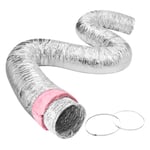 VEVOR Tuyau Flexible Isolé 108x7620 mm Conduit d'Aération Isolant Thermique en Aluminium PET avec 2 Colliers de Serrage Protection à Trois Couches pour Ventilation, Chauffage, Refroidissement, R-6.0