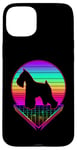 iPhone 15 Plus Miniature Schnauzer Retro Vintage 80s Funny Dog Lover Case