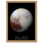 NASA Our Solar System Pluto New Horizons Enhanced Colour Image Artwork Framed Wall Art Print A4