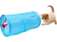 Aptel Zw8a Cat Tunel Flexible Toys Längd 50Cm Blå