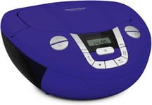 Viola Cd-1 - Lecteur Cd Stéréo Portable, Boombox Avec Poignée Pratique (Radio Cd, Tuner Radio Fm, Réception Bluetooth, Puissance Rms De 2 X 1 W, Alimentation Secteur Et Batterie) Bleu