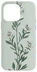 iPhone 14 Pro Max Leaves Botanical Plant Line Art Sage Green Wildflower Floral Case