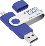 Clé Usb 64 Go, 2 En 1 Otg Usb Mémoire Stick, Pivotant U Disque Avec Port Micro-Usb Pour Smartphone Android, Tablette Et Ordinateur Stockage Externe (Bleu)