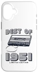 Coque pour iPhone 16 Plus Retro Best of 1951 Mixtape Vintage 74th Birthday Cassette