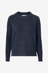 Selected FEMME - Tröja slfLulu LS Knit O-neck - Blå