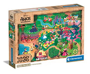 Clementoni - 39785 - Puzzle Disney Maps Alice - 1000 Pièces - Puzzle Adulte, Divertissement pour Adultes - Fabriqué en Italie