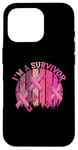 Coque pour iPhone 16 Pro Ruban rose « Im A Survivor » pour la sensibilisation au cancer du sein