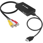 RCA-HDMI-muunnin, komposiitti-HDMI-sovitin tukee 1080p PAL/NTSC A:ta