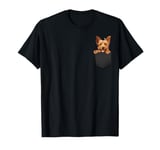 Funny Australian Terrier Puppy Dog In Pocket Cute Pet Lover T-Shirt