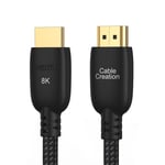 CableCreation Câble HDMI 8K 60Hz 2.1 48Gbps 4K 120Hz eARC HDR HDCP 2.2 2.3 pour projecteur Sony LG Samsung TV Box PS5 PS4 Xbox, câble HDMI 8K - 0,9 m