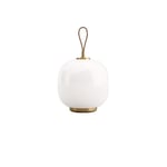 Louis Poulsen VL 45 Radiohus portable bordslampa Brass/Glossy White Opal