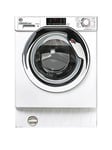 Hoover H-Wash/Dry Hbds495D1Ace/-80 Integrated Washer Dryer, 9Kg Wash+5Kg Dry, 1400 Rpm, 12 Programmes, 3 Drying Levels - White With Chrome Door