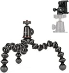 Compact Flexible Tripod Kit, JOBY GorillaPod 1K with BallHead, Phone Mount, 1kg