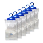 ANSIO Wardrobe Dehumidifier Hanging Bags Pack of 6, Trap, Condensation, Dehumidifiers for Damp, Mould, Bedroom, Caravan, Bathroom, Basement, Office – 210g Each, White