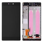 Ecran Complet Huawei Ascend P8 Noir Assemblé Sur Chassis