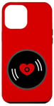 Coque pour iPhone 12 Pro Max disque vinyle vintage cœur album rouge valentines mignon rétro