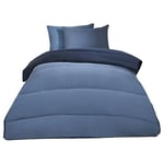 OHS Couette sans Housse de Couette 10,5 tog en Microfibre Lavable sans Housse de Couette réversible matelassée Super Douce, Chaude et Confortable pour Le Camping, Bleu Marine/Bleu