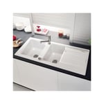 Villeroy&boch - Evier céramique blanc architectura 2 bacs 1 égouttoir