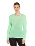 Icebreaker Merino 175 Everyday Women’s Shirts, Long Sleeve Crew, 100% Pure Merino Wool Base Layer for Women with Soft Ribbed Fabric - Thermal Shirt for Cold Weather, Glass, Large