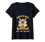 Womens American Honey 100% Guaranteed Beekeeper V-Neck T-Shirt