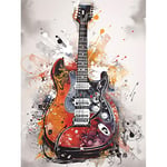 Artery8 Electric Mandolin Guitar Instrument Modern Watercolour Illustration Extra Large XL Wall Art Poster Print