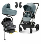 Cybex BALIOS S Lux Yhdistelmävaunut + Beemoo Route Turvakaukalo &  Telakka, Sky Blue/Mineral Grey