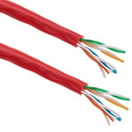 Cablematic.com BeMatik - Coil câble CCA 24AWG UTP catégorie 5e Plein Rouge 100m