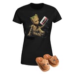 Marvel Guardians Of The Galaxy Groot T-Shirt & Slippers Bundle - L/XL Slippers - Women's - XS