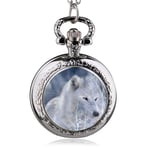 DSHUJC Montre de Poche, Mode Loup Montre de Poche à Quartz Pendentif Collier Hommes Montre Femmes Montre