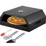 VEVOR Four à Pizza Extérieur Acier Inoxydable Boîte à Pizza Barbecue Gaz Bois Pierre Cuisson Céramique Cordiérite 30,5 cm Box sur Feu 24-232 ? pour Viande Légumes Jardins Terrasses Patios 42x37x19 cm