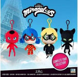 Lot de 4 Miraculous Peluche Bagclip 14cm - Assortis - B1757