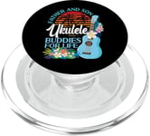 Hawaiian Ukulele Uke Dad Son Retro Vintage Father And Son PopSockets PopGrip for MagSafe