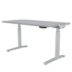 Fellowes Levado Electronically Height Adjustable Sit Stand Desk Rectangular Grey T-Foot 1,829 (W) x 698 (D) x 1,257 (H) mm MFC (Melamine Faced Chipboard), PVC (Polyvinyl Chloride), Steel