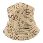 Sng9o Vintage Old Pirate Treasure Map Multifunctional Outdoor Neck Warmer Face Mask Fleece Balaclava Headband