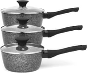 Salter Saucepan Set 3 Piece Non-Stick Megastone Forged Aluminium 16/18/20 cm