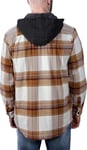 Carhartt Men's Flannel Fleece Lined Hooded Shirt Jacket Carhartt® Brown, M