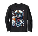 Brave Bear: Master of the Seas Graphic Ace Playing Card Long Sleeve T-Shirt