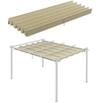 Outsunny Toile de Toit pour pergola tonnelle rétractable de 4 x 3 m - Beige