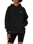 Champion Women's Reverse Weave Boyfriend PO Hood Shirt, Black, Medium