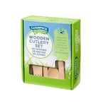 Caterpack Enviro Range Wooden Cutlery Set Made from sustainably sourced Birchwood, compostable and Biodegradable. 150 Piece Set, 50 Spoons, 50 Knives and 50 Forks